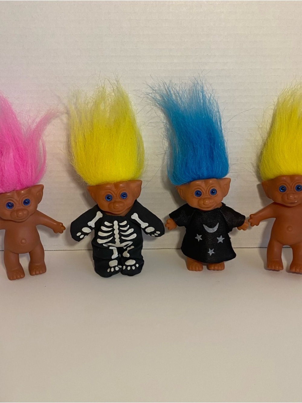 Vintage 90s Troll Doll Set – Neon Hair / Halloween Outfit